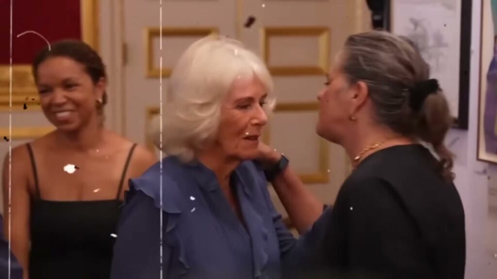 A reception, laughter in the doorway
